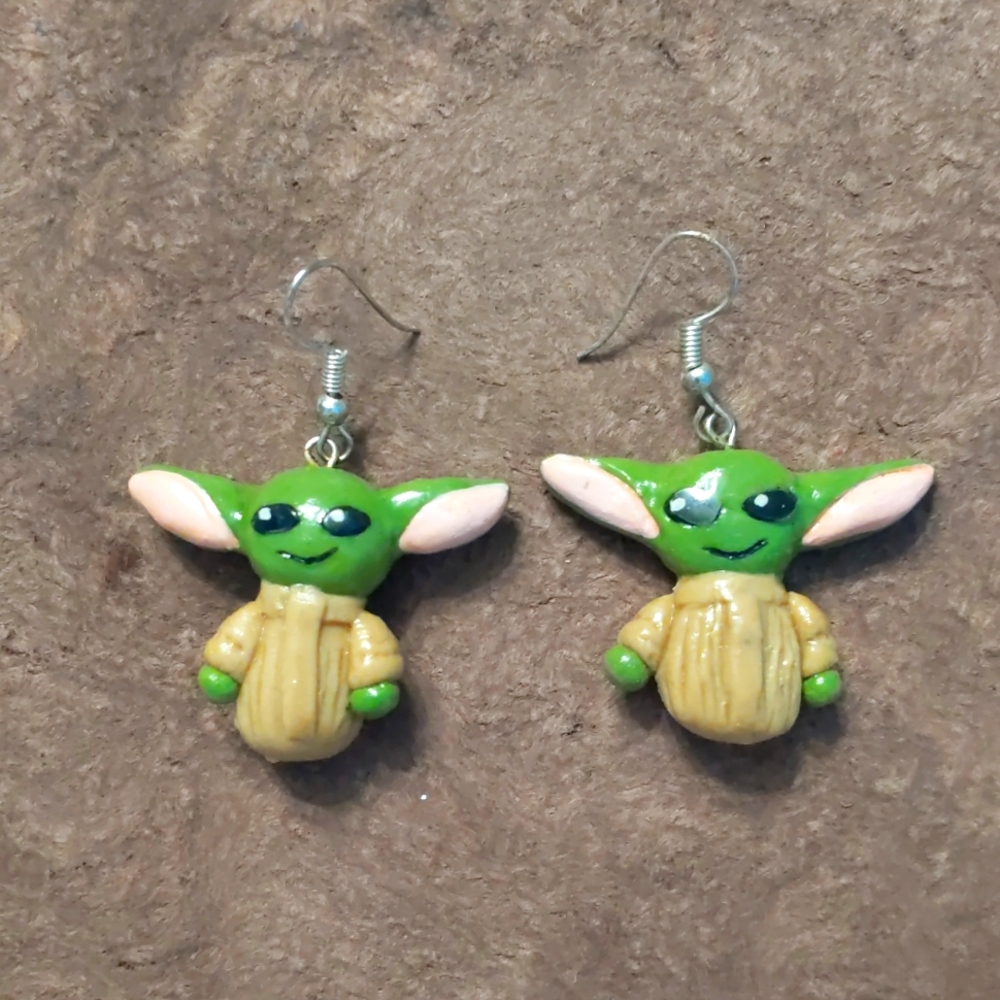 Baby Yoda Handmade Earrings